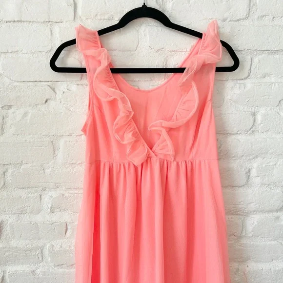 Pink Ruffle Maxi Dress - Picture 2 of 5